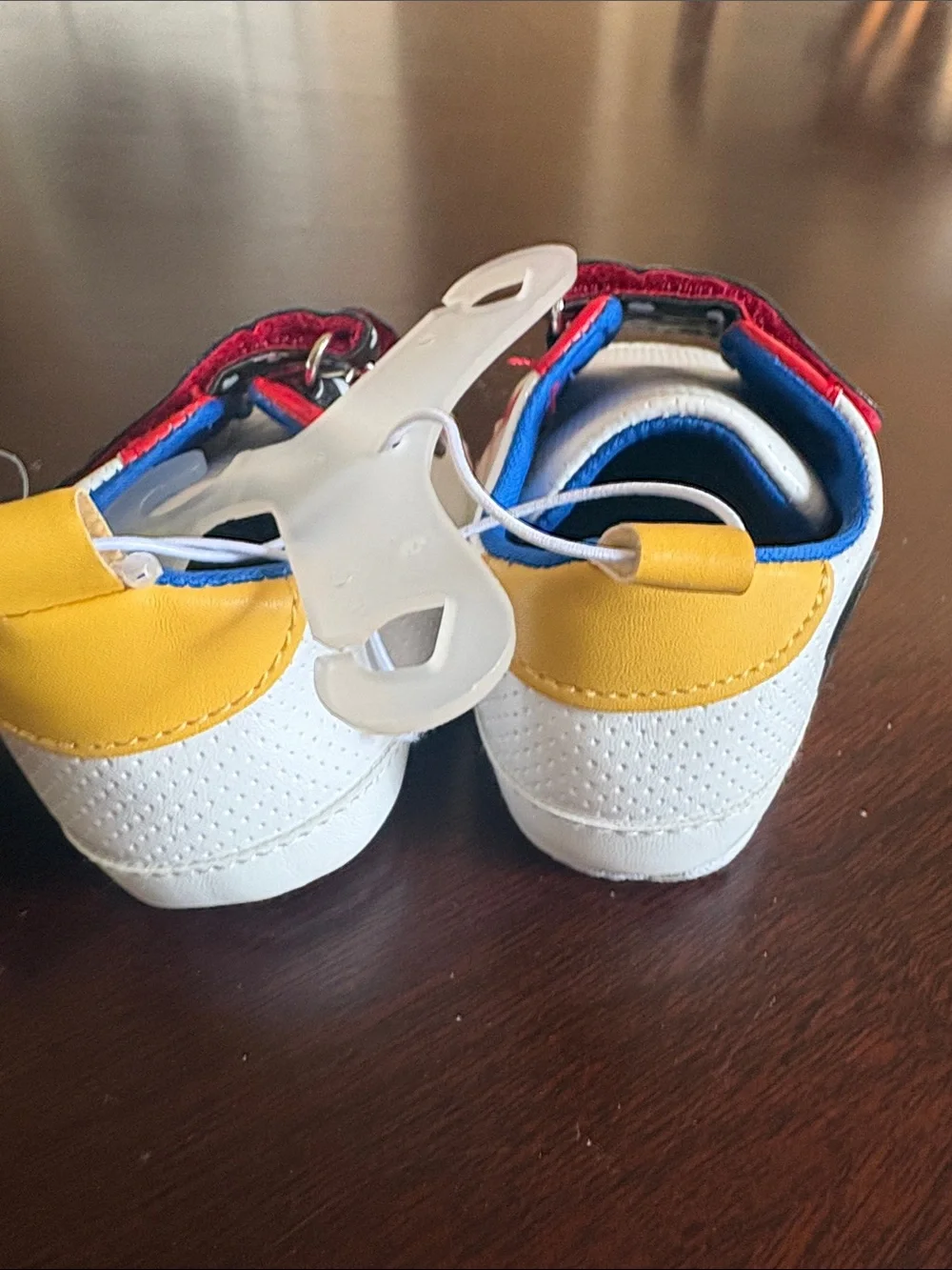 NWT Disney White Sneakers with Red Accents and Black Polka Dot Straps Mickey